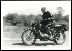 Mills on Motorcycle